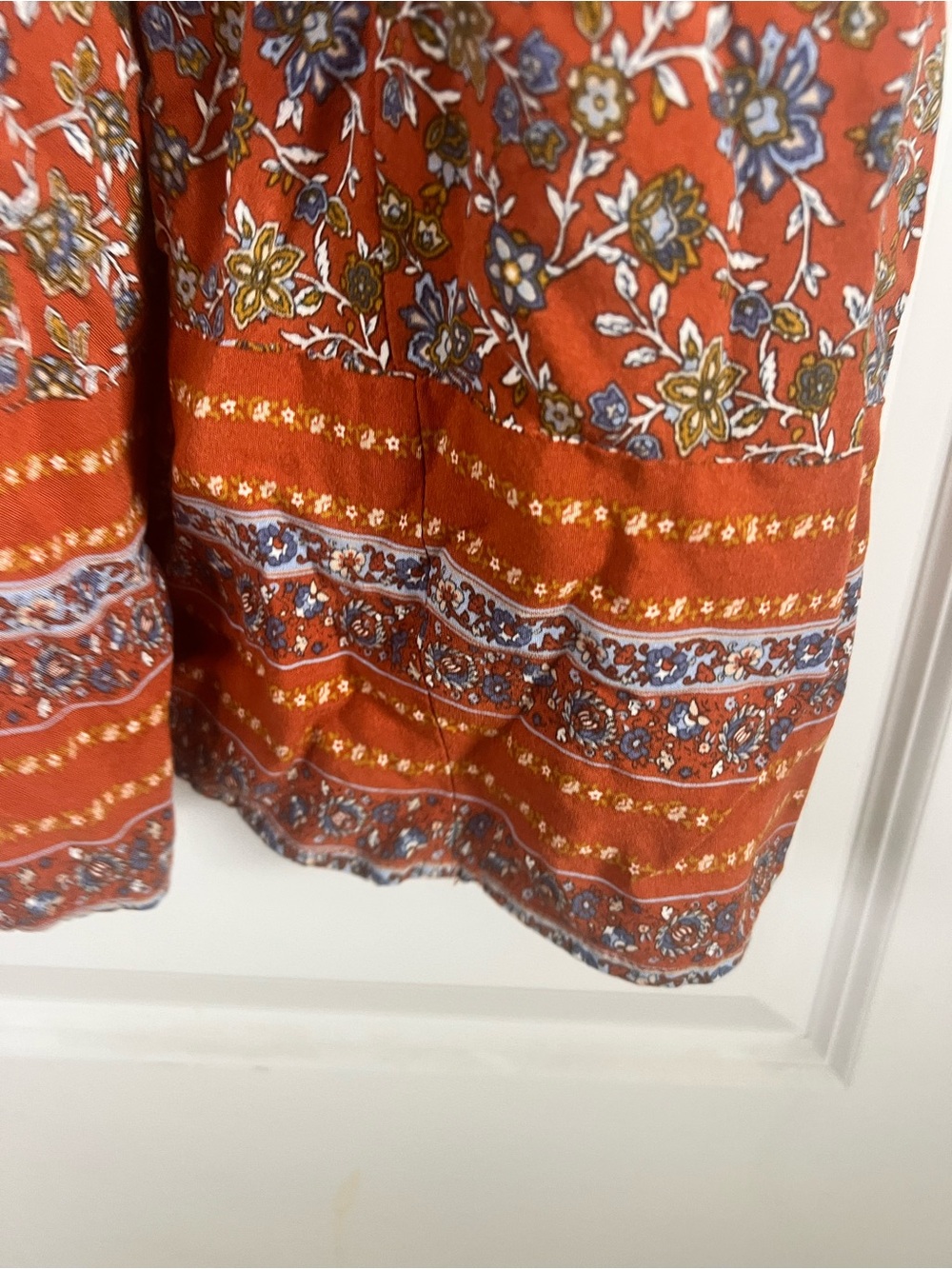Rust Floral Wide-Leg Jumpsuit with Tie Straps - Picture 3 of 5